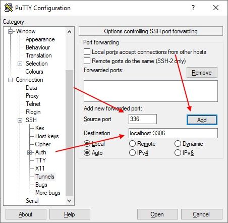 как удаленно подключиться к базе данных mysql