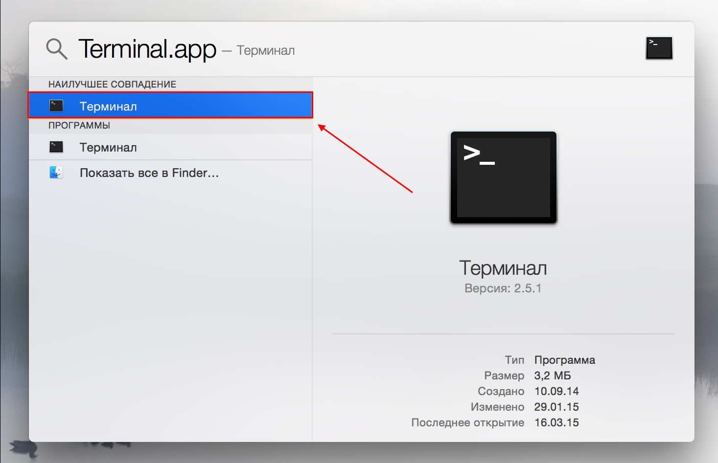 Как в MacOS открыть командную строку