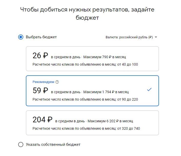 Распределение бюджета Adwords
