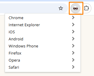 Изменение UA с помощью расширения User-Agent Switcher