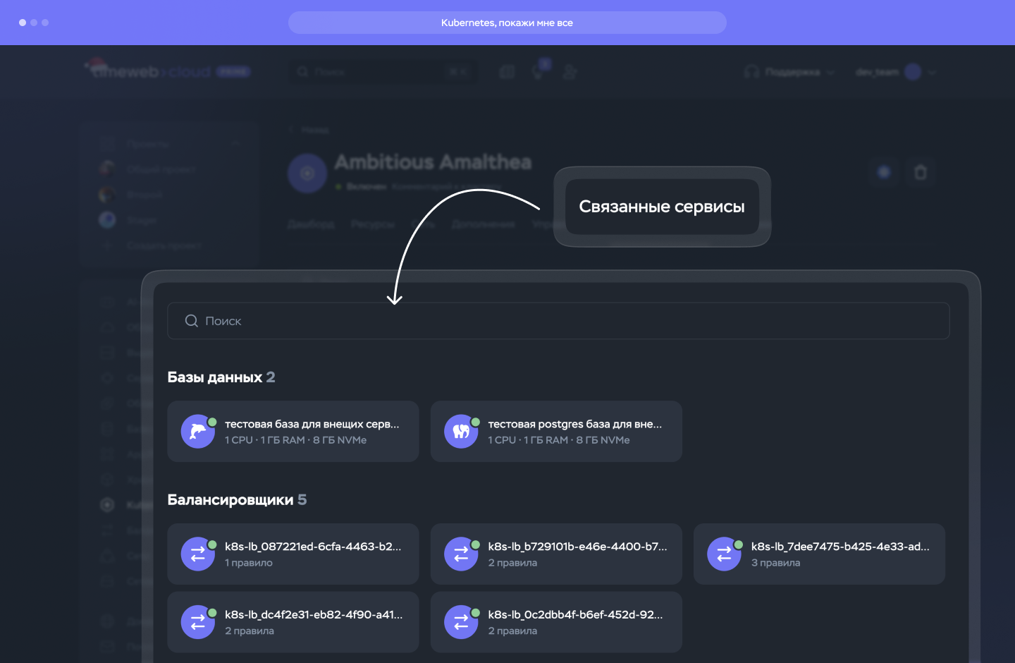Связанные сервисы в Kubernetes