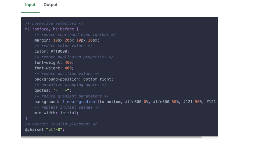Плагин для уменьшения размером CSS