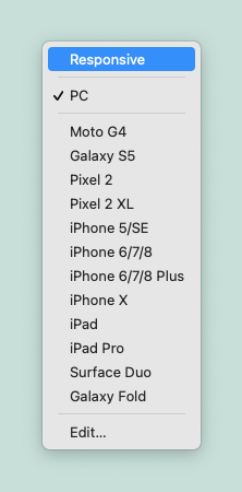 Список доступных для эмуляции устройств
