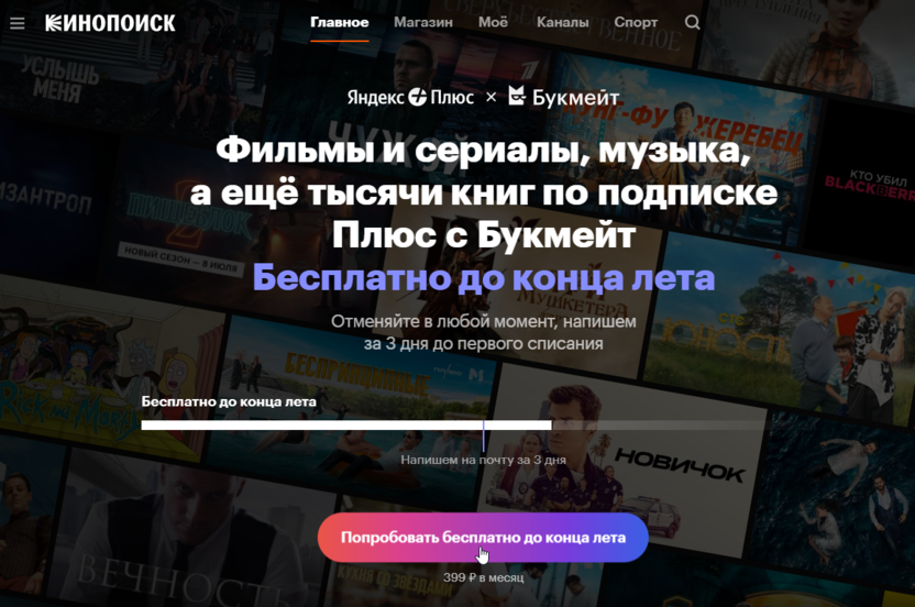 Лид-магнит — бесплатная подписка на определенный период