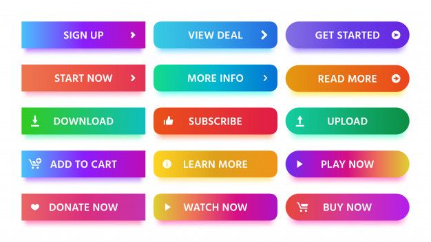 Вариации кнопок для сайта