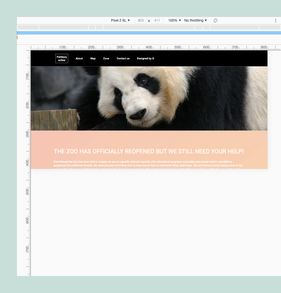 Линейка в Chrome DevTools