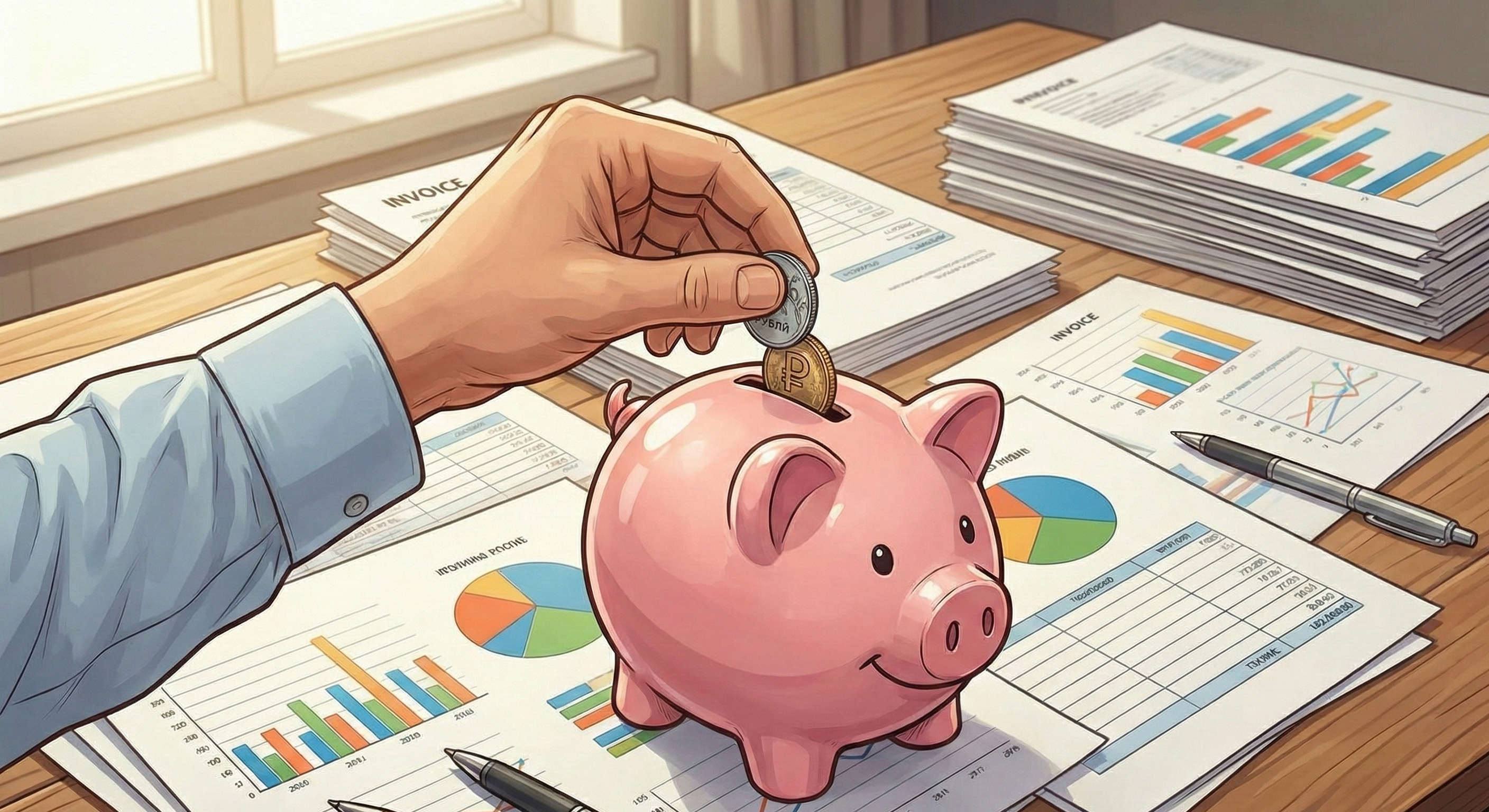 Иллюстрация с копилкой