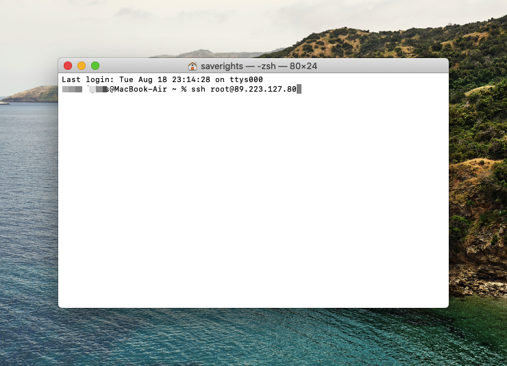 Команда для соединения с удаленным PC через SSH