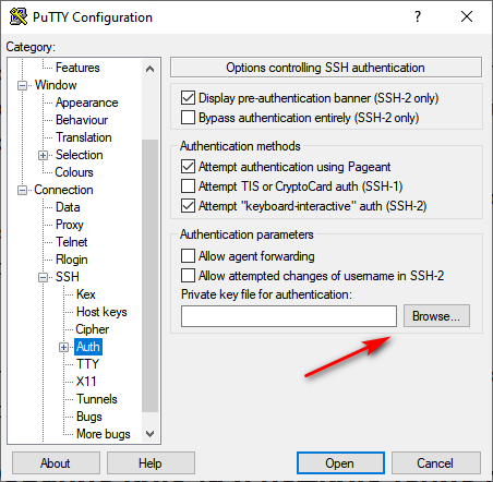Приватный ключ в PuTTY