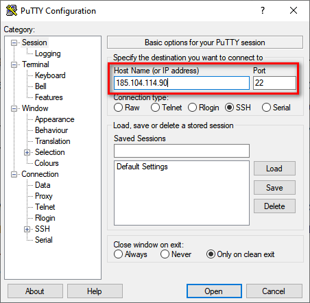 Запуск Putty