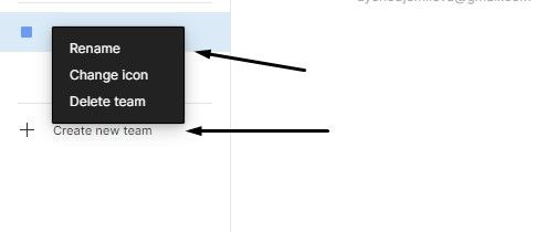 Создание новой команды, изменение названия и удаление