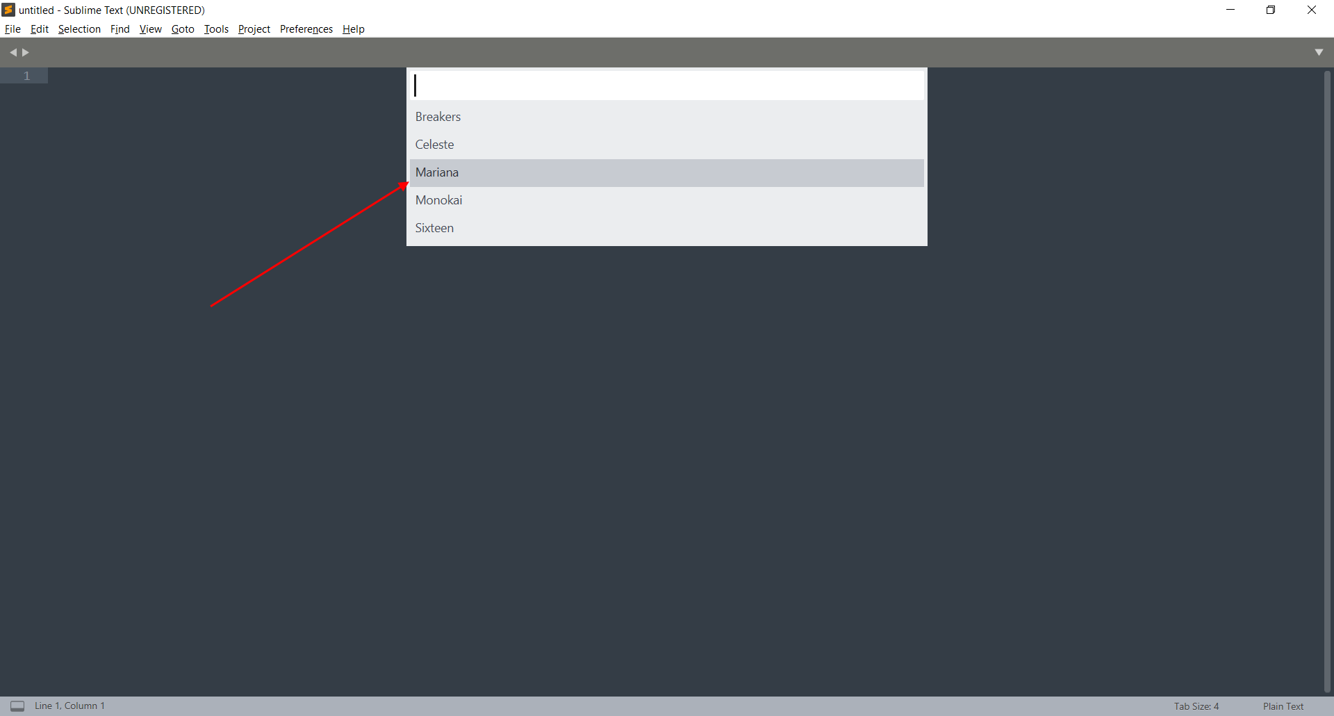 Как изменить тему в Sublime Text 3