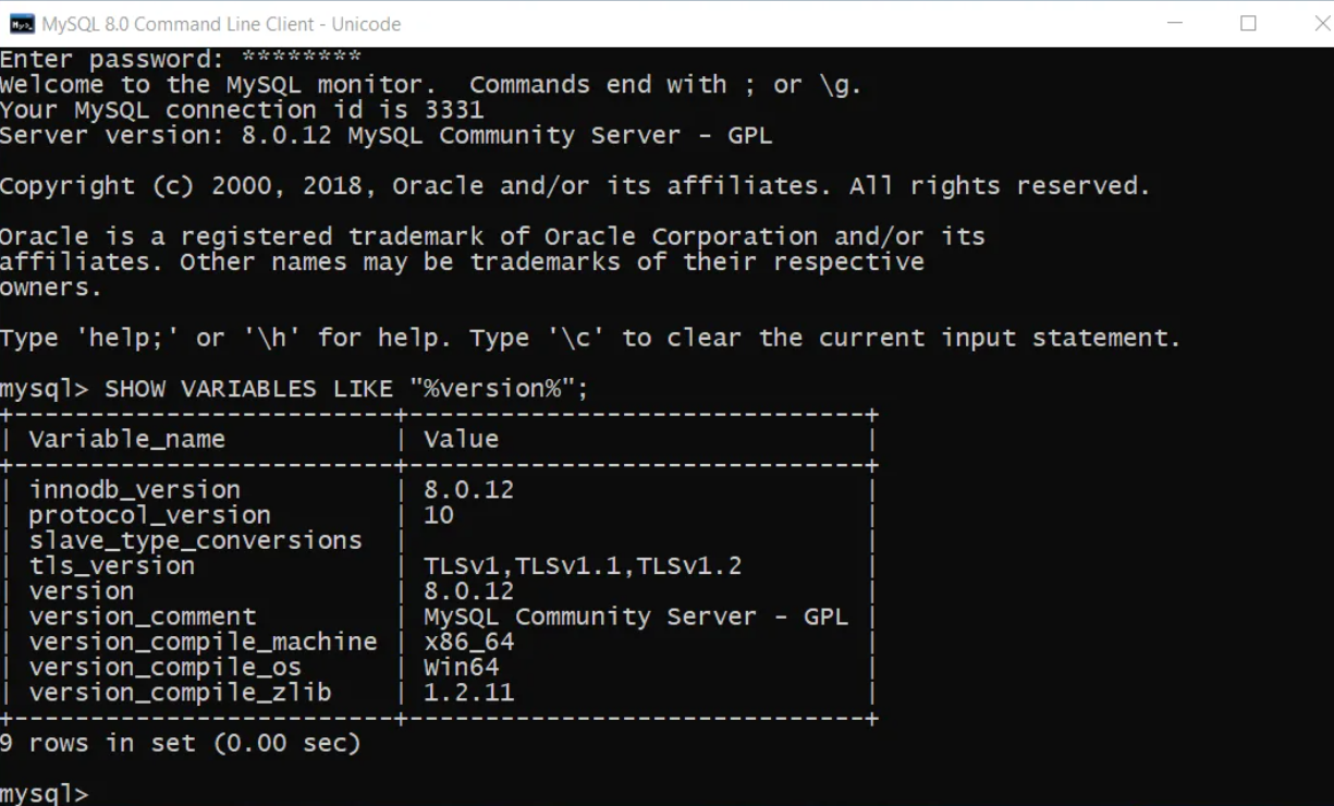 Install mysql client. Установка mysql на изображение на командной строке.