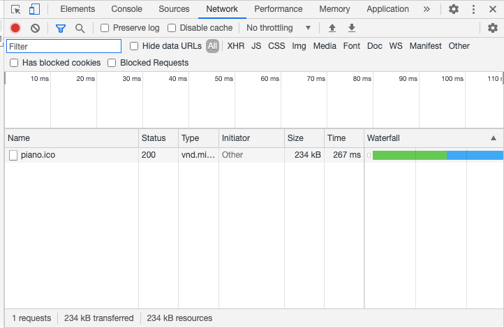 Данные о подключении в Google Chrome