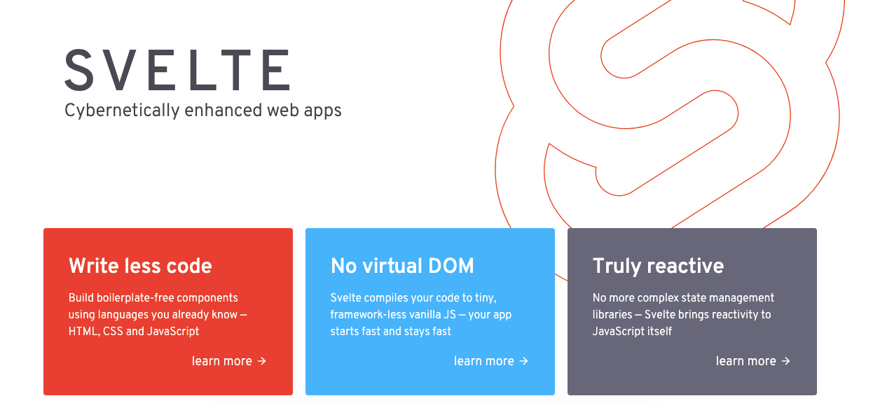 Главная страница сайта Svelte