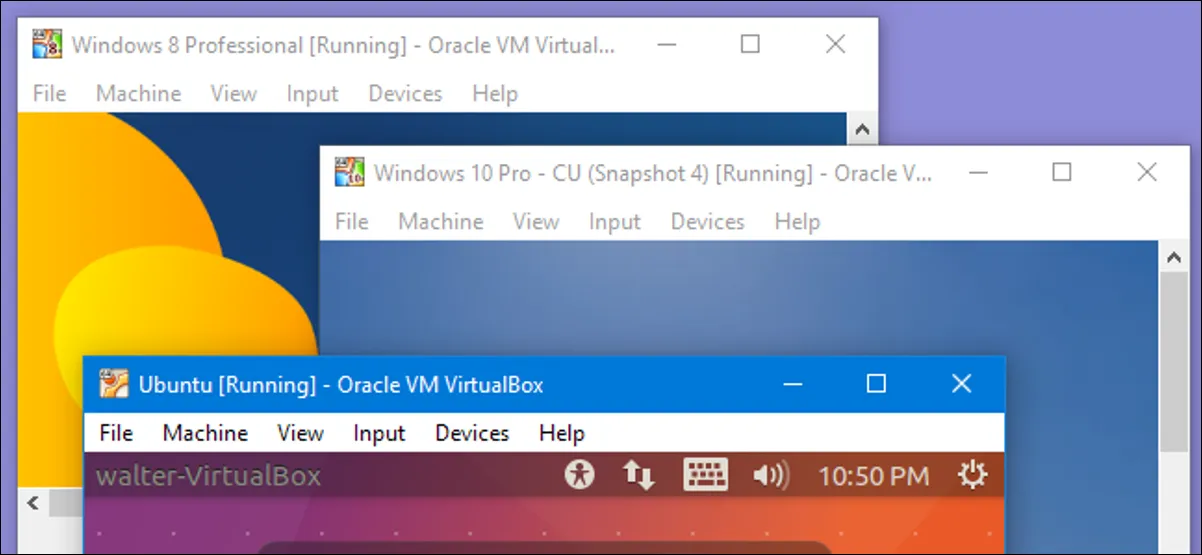 Несколько виртуальных машин, запущенных параллельно
